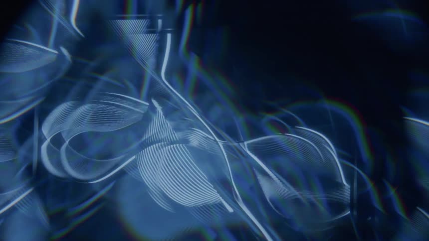 A jittery computer graphic of wavy lines expanding and contracting