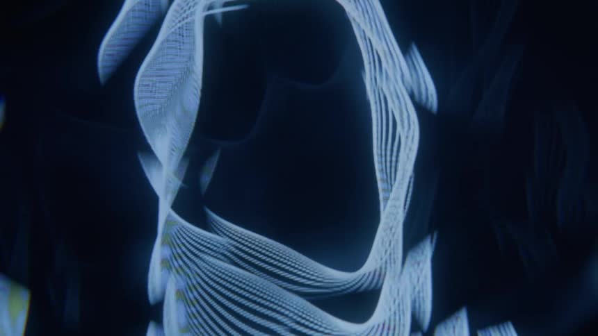 Lines flow and move in a screensaver forming different shapes and patterns
