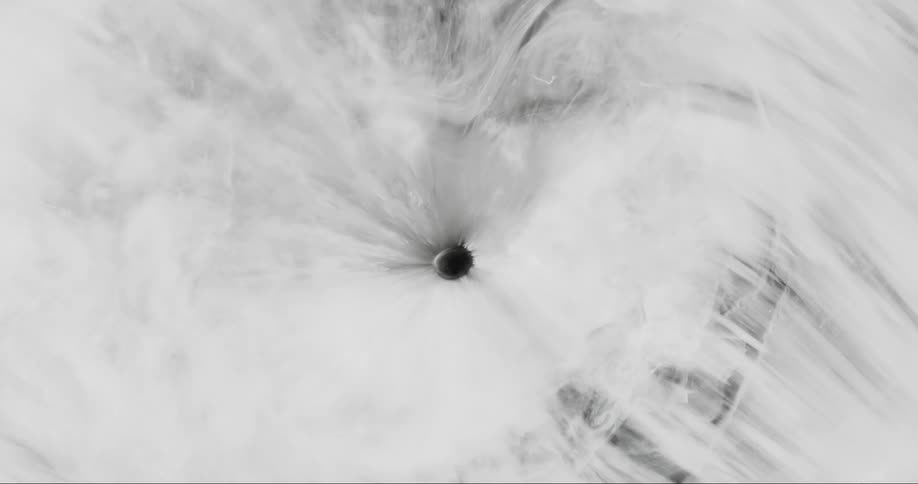 Hole disappearing into abstract white liquid
