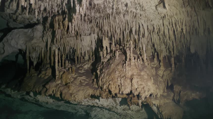 The cave is dark and creepy