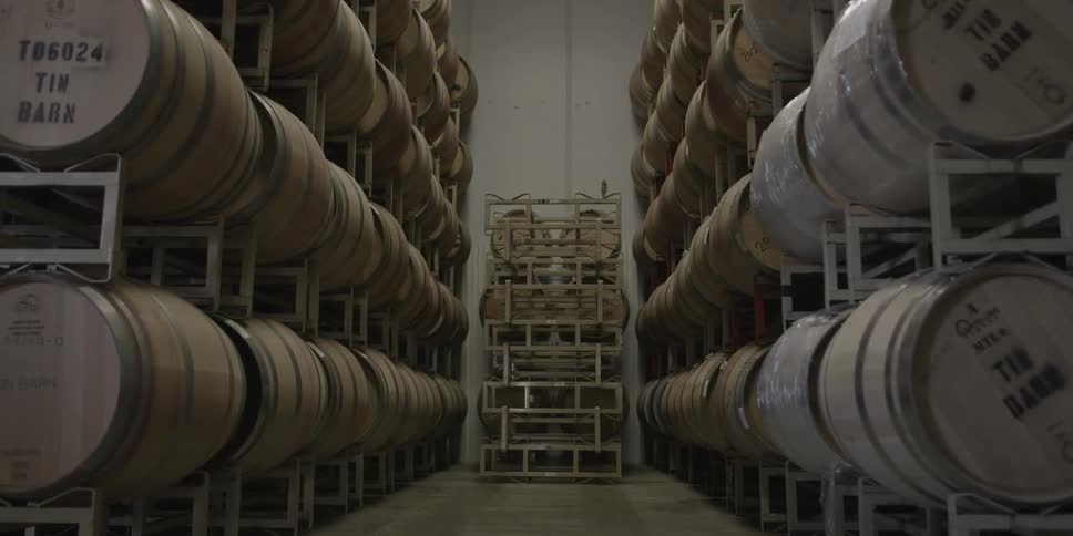 Hundreds of a barrels in a storage area