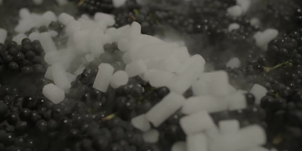 Ice is being used to chill grapes