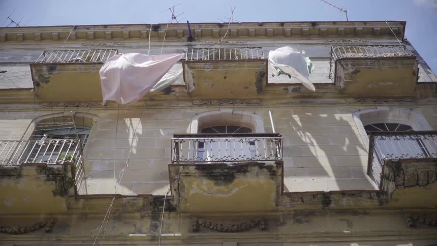 Sheets blow on a windy day