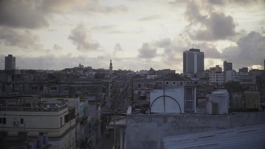 View of a city on a cloudy day