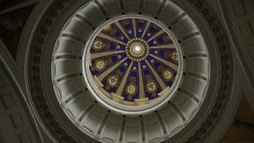 Paintings on the ceiling of a building