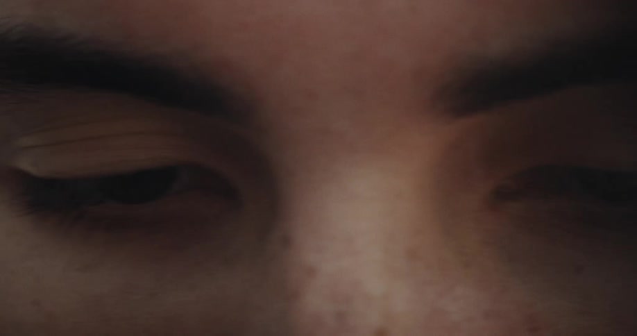 Track across someone's eyes