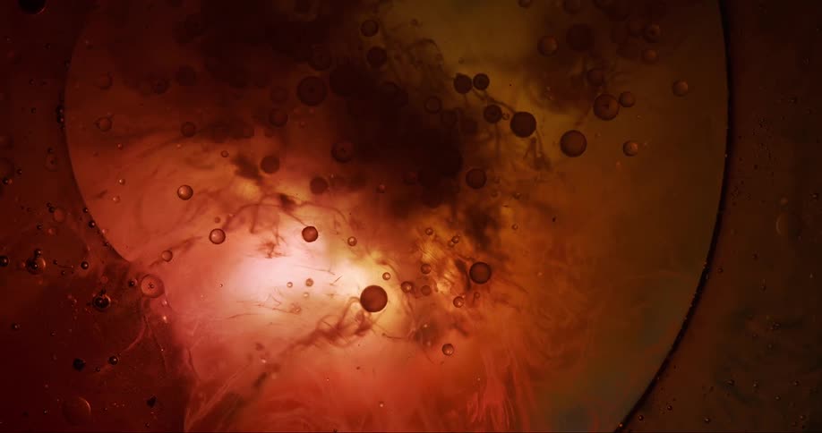Extreme close up on a liquid cyst with abstract bubbles