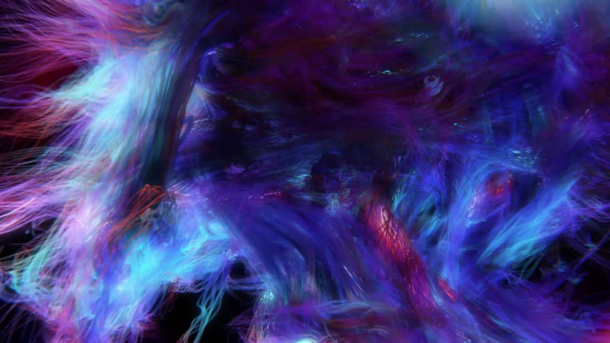 Several blue and red lines are with sparkles running between their length