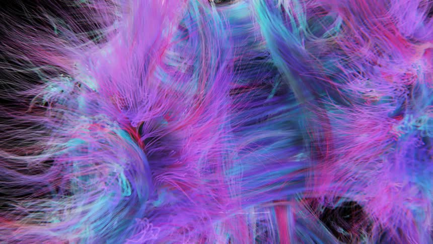 Abstract colorful psychedelic lines against a black background