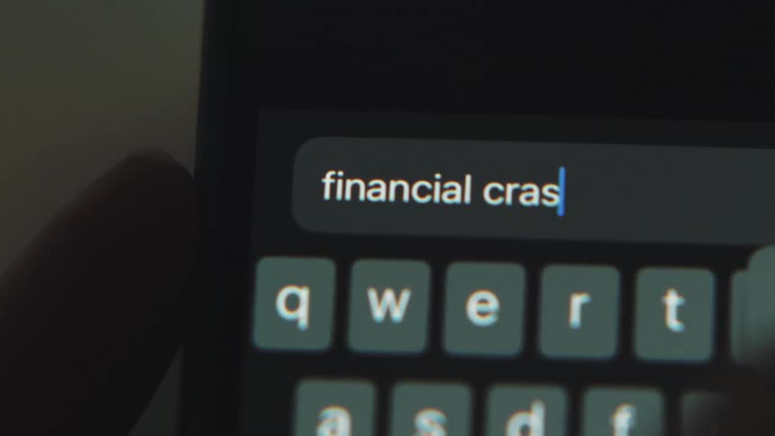 A person searches on their cell phone