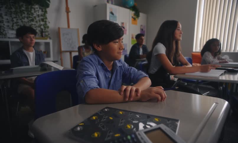 A classroom scene with students engaged in learning
