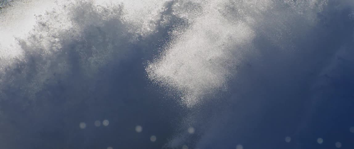 Slow motion footage of big ocean waves