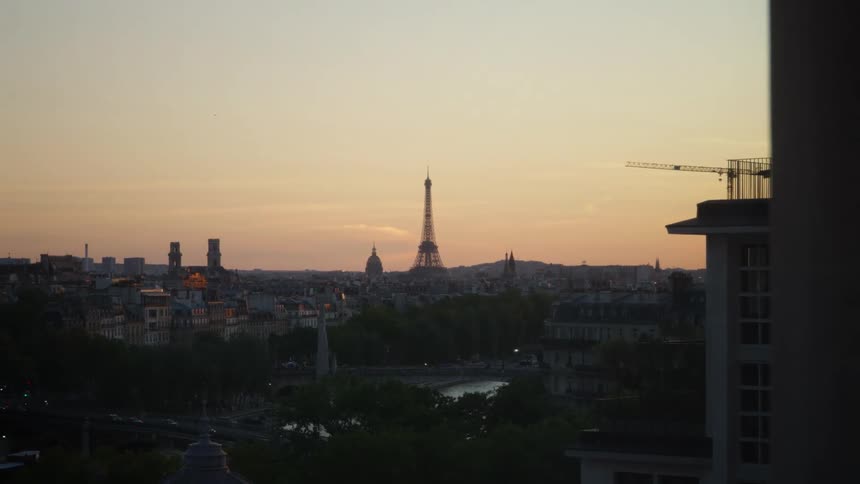 The eiffel tower in paris france and surrounding cityscape