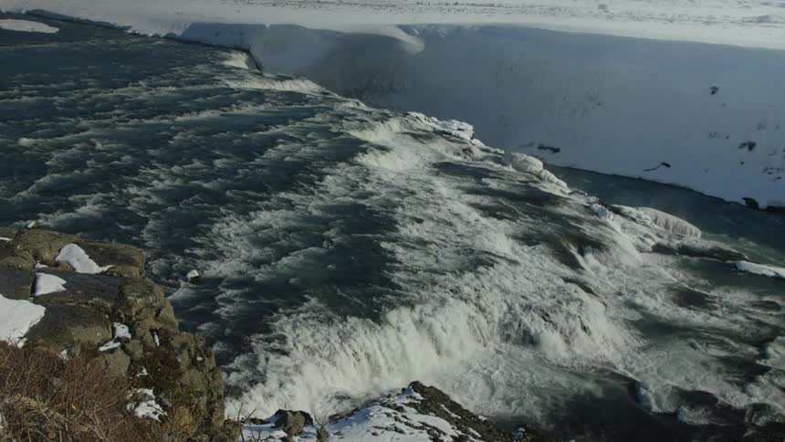 The water moves fast in the rapids