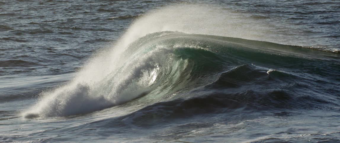 The sun reflects on the waves