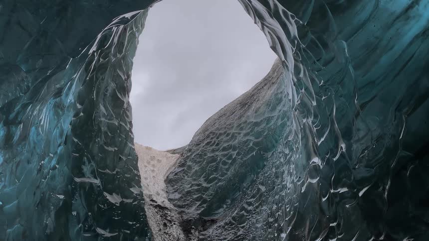 Interior view of an ice cave