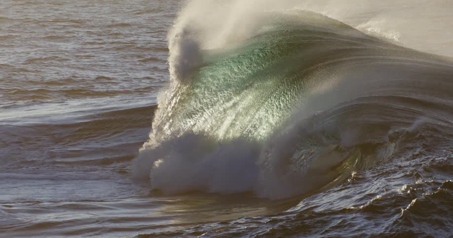 Large waves travel in the ocean