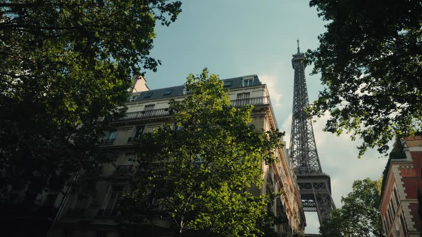 A street in paris leading to the eiffel tower