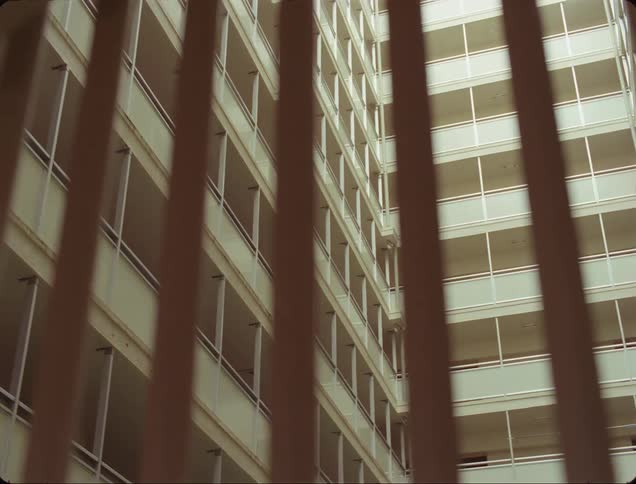 View of a gap with urban buildings of a residential condominium