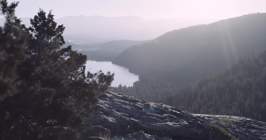 The view from atop a mountain