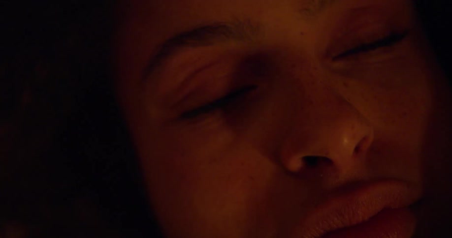 Portrait of a woman waking up