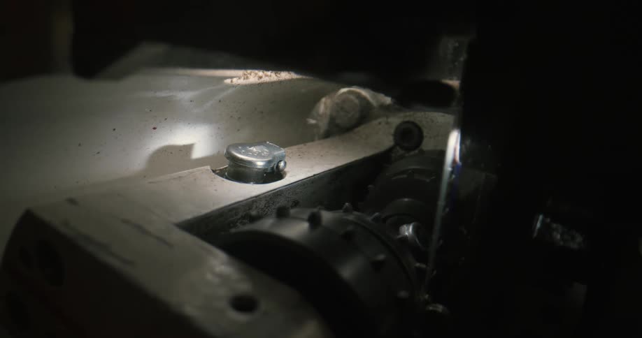 Film spins through part of a movie projector