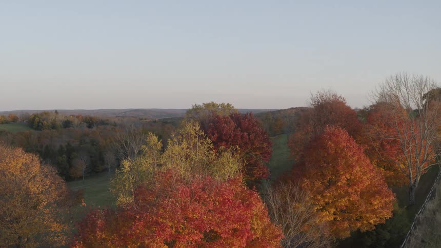 Fall colors are ablaze on a crisp and cool autumn evening