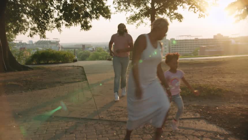 A family play in the park