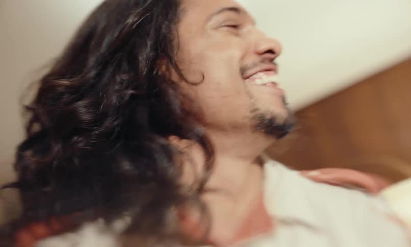 Portrait of a happy man dancing
