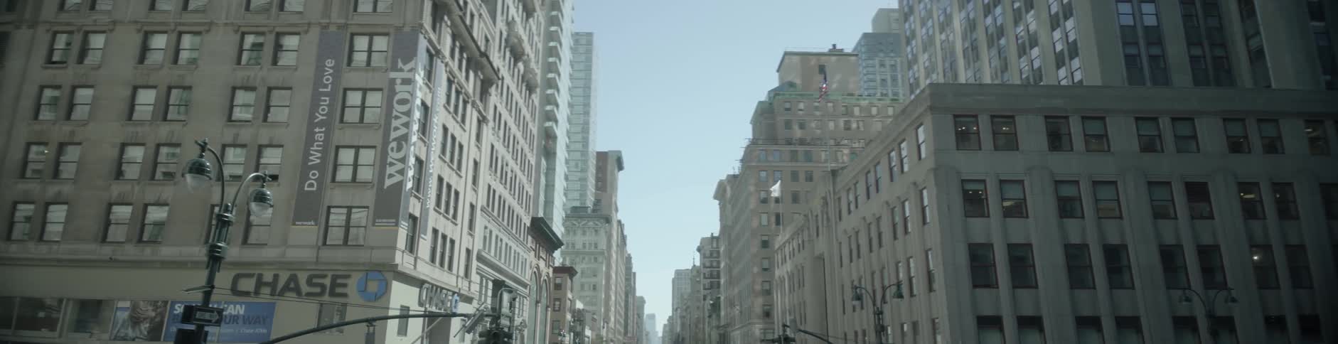 Buildings in a big city on a clear day