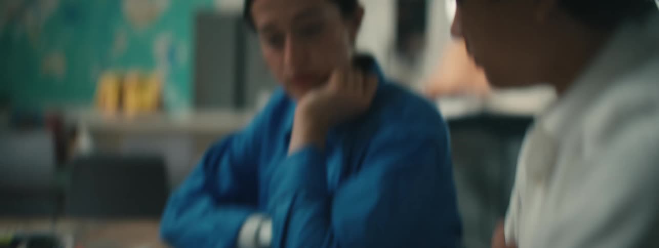 Man and woman sitting at a table