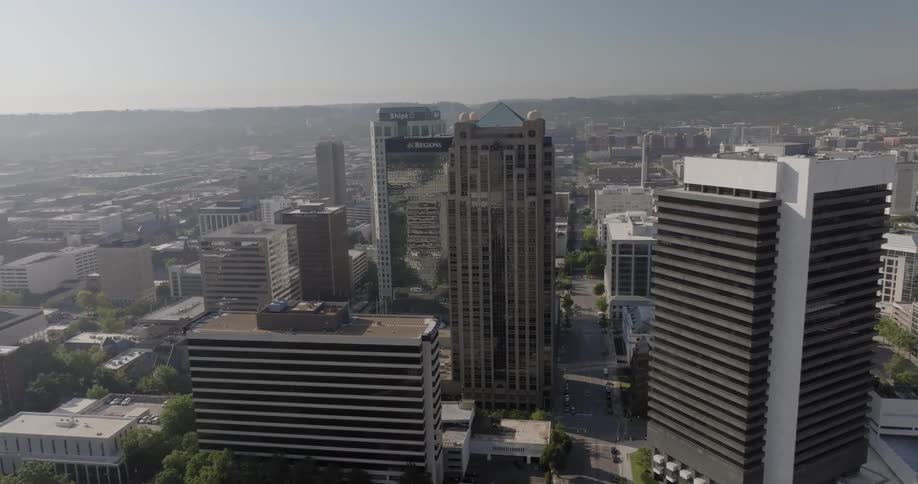 Aerial view of the skyline of birmingham in alabama at daytime