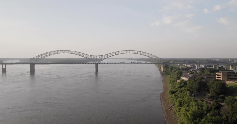 Traffic travels over the bridge