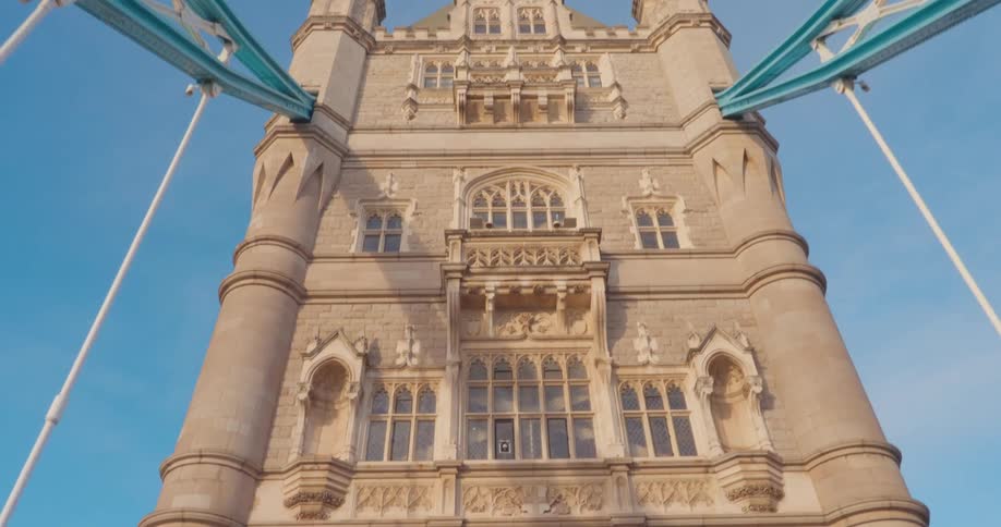 A low angle view of the tower bridge in london