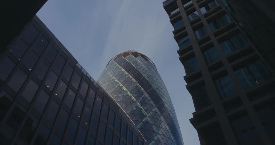 Low angle view of the gherking skyscraper in london
