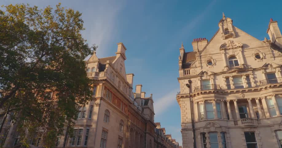 View of old and classical buildings in a city during the day