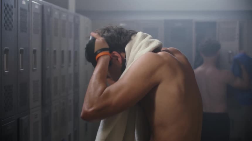 Group of men in the locker room