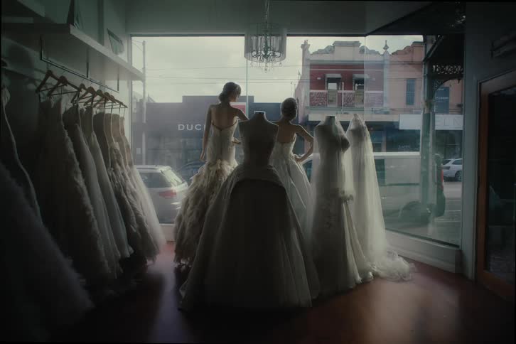 Shop with wedding dresses and mannequins