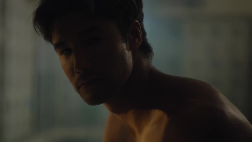 Portrait of a man in the locker room without a shirt