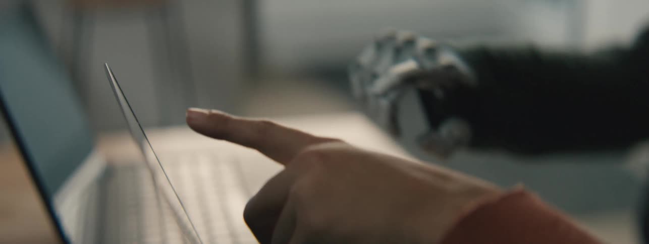 People point their finger at a device