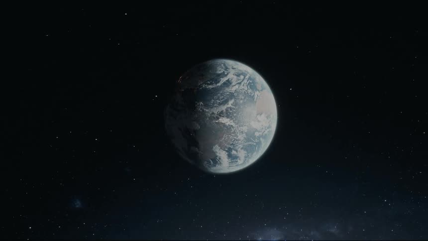 Planet earth in space with stars around