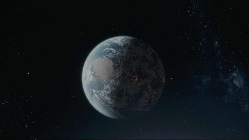 Nebula moves away from the earth in outer space