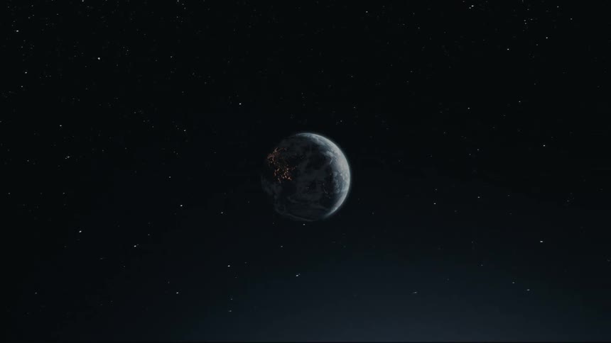 Planet earth seen from dark space