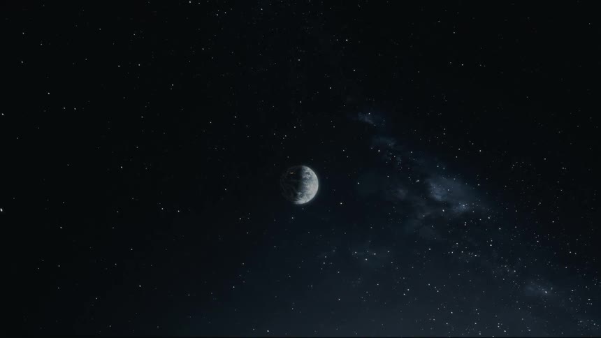 The stars move past the planet