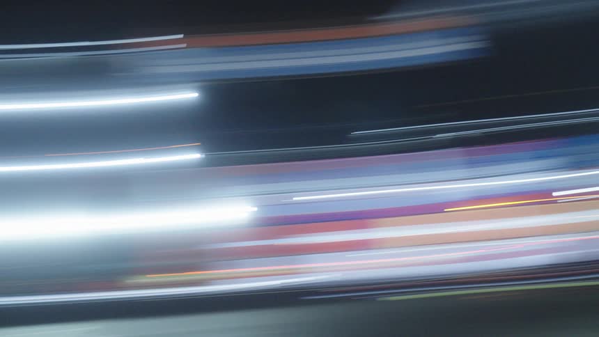 Lights and shadow projection in an abstract distribution center seen at night