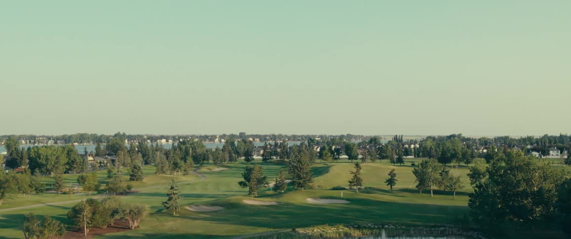 Aerial view of a golf course