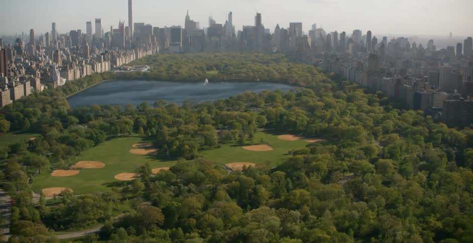Central park sits between all of these tall buildings