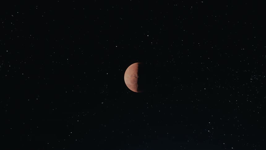 Mars floating in space