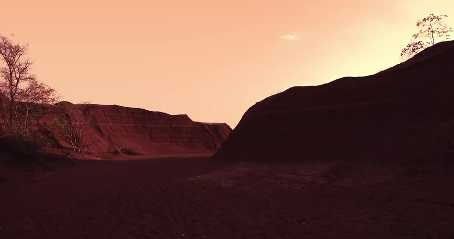 Dawn in a valley on a savanna