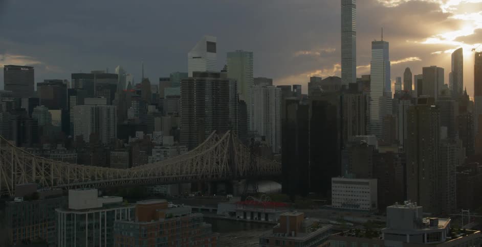 Skyscrapers tower in the city skyline